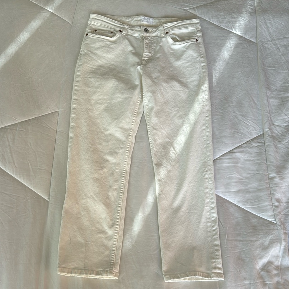 Acne Studios Cropped White Denim